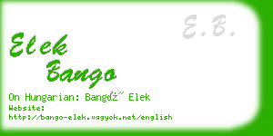 elek bango business card